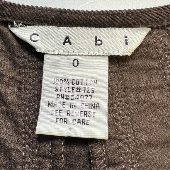 Cabi brown lightweight corduroy skirt, size 0 100% cotton fit and flare - Picture 6 of 6